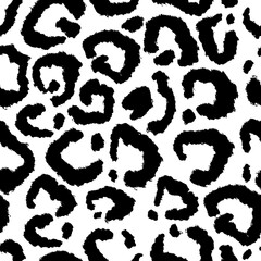 Leopard skin artwork imitation print. Vector seamless pattern