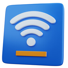 3d rendering blue icon wifi isolated