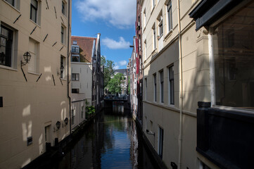 Fototapeta na wymiar View From The Krijtbergbrug Bridge At Amsterdam The Netherlands 9-6-2022