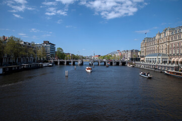 View On The Amstel River From The TotorontobrugBridge At Amsterdam The Netherlands 22-4-2022