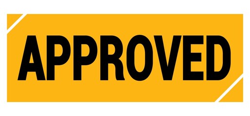 APPROVED text on yellow-black grungy stamp sign.
