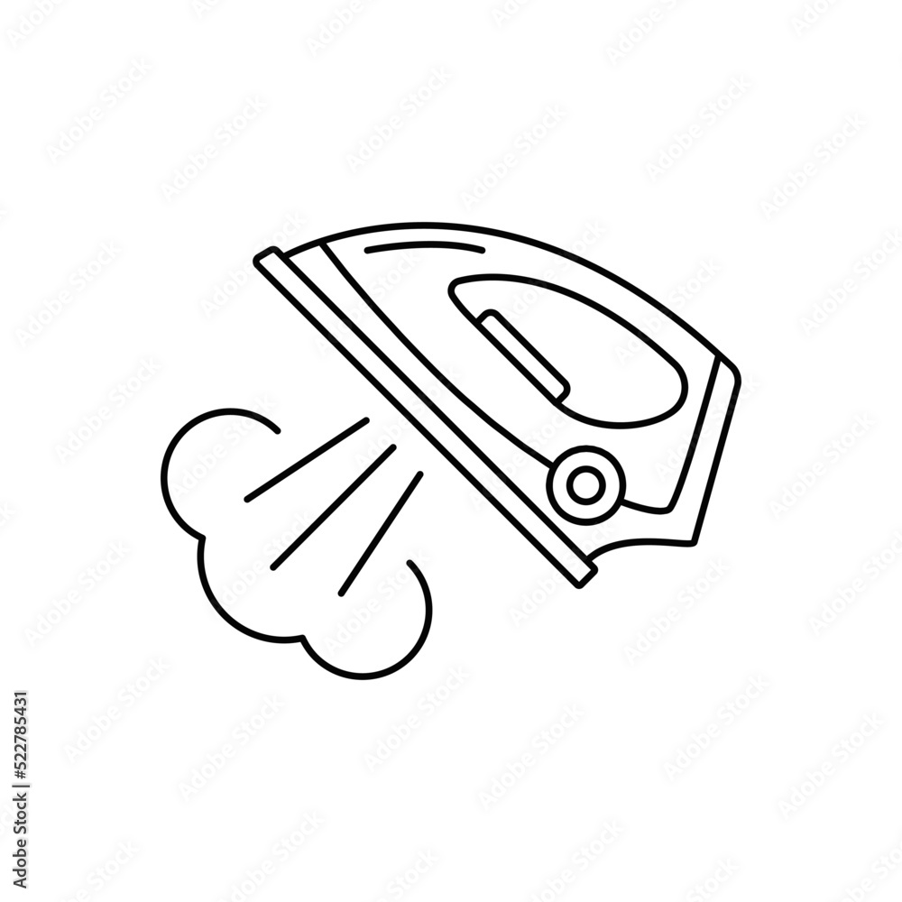 Canvas Prints steam iron icon in line style icon, isolated on white background