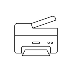 copier, fax, print, and scanner in a printer icon in line style icon, isolated on white background