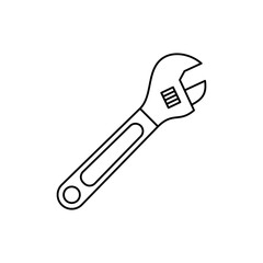 Adjustable Wrench icon in line style icon, isolated on white background