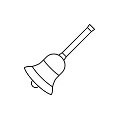Bell school icon in line style icon, isolated on white background