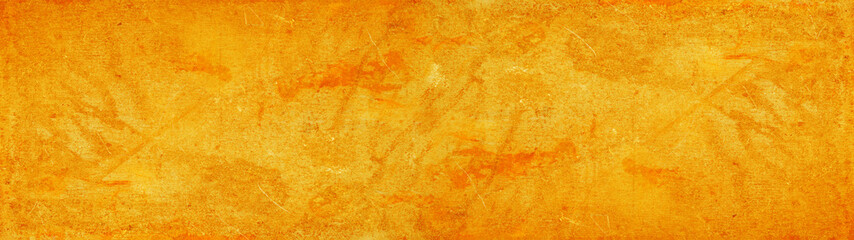 Abstract yellow watercolor painted scratched paper texture background banner panorama