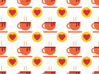 Seamless patterns. Fun shapes. Coffee Vector illustration