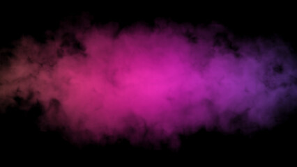 Abstract stream of pink smoke, glowing background with a colorful cloud illuminated by multicolored neon light, mystic steam, design template, smoky pattern. - 522788222