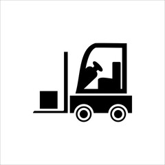 Forklift flat vector icon on white background