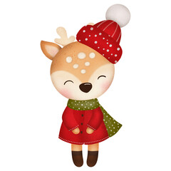 Cute reindeer cartoon design character 