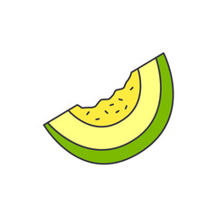 Melon fruit icon in color, isolated on white background 