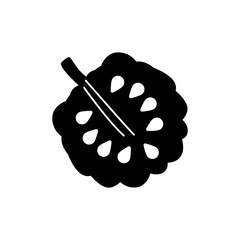 Custard apple  fruit icon in black flat glyph, filled style isolated on white background