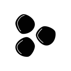 White lupine icon in black flat glyph, filled style isolated on white background