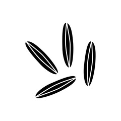 Caraway icon in black flat glyph, filled style isolated on white background