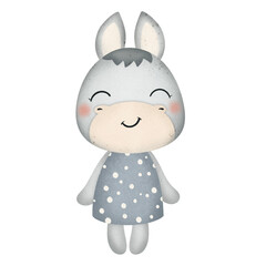 Cute donkey cartoon design character