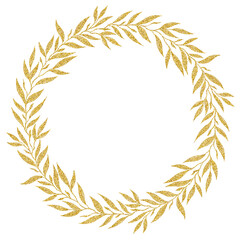 Luxury gold wreath frame 