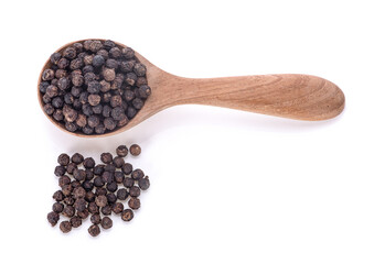 black peppercorns isolated on white background