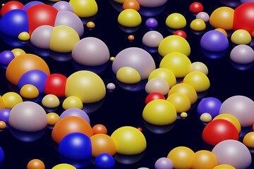 3D render abstract glass boll plate