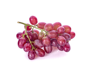red grapes isolated on white background