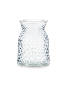 glass vase isolated on white background