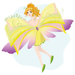 beautiful fairy fairy with books