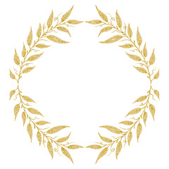 Luxury gold wreath frame 