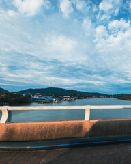 View from the flyover bridge during sunset in Kuantan, Pahang.