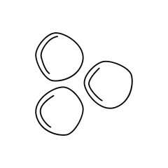 White lupine icon in line style icon, isolated on white background