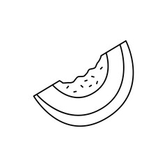 Melon fruit icon in line style icon, isolated on white background