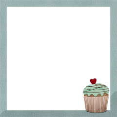 frame with cupcake