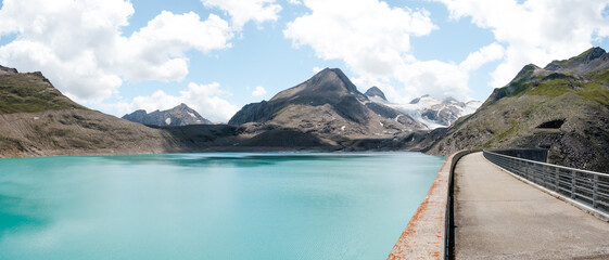 glacier lake and mountains