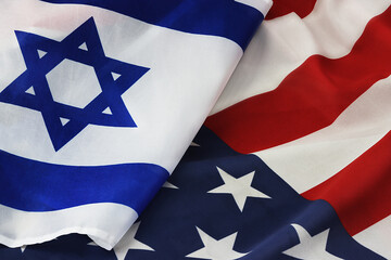 USA Israel. Photo American flag and Flag of Israel conveys the partnership between the two states...