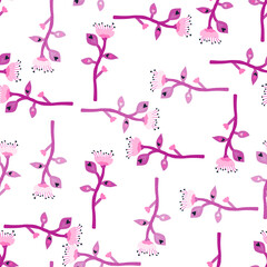 Abstract tropical flower seamless pattern. Decoration botanical floral wallpaper.