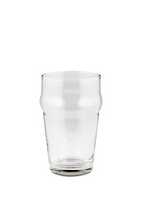 Empty beer glass isolated on white background.