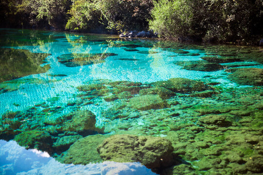 Cornino Lake near Udine Italy is a Cristal Clear Blue Colour Lake near Gemona Del Friuli and it is in a protected natural area.