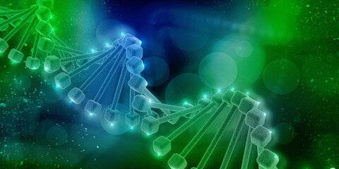 3d render of dna structure, abstract background