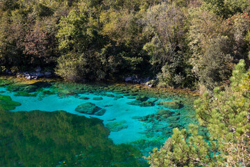 Cornino Lake near Udine Italy is a Cristal Clear Blue Colour Lake near Gemona Del Friuli and it is in a protected natural area.