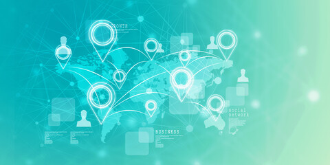 2d illustration Business Network concept
