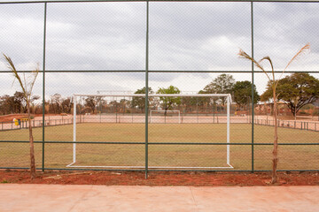A newly constructed soccer field in Burle Marx Park in the Northwest section of Brasilia, known as...