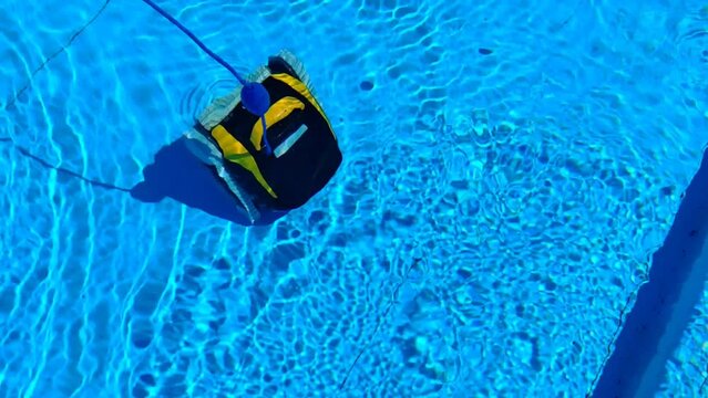 Underwater Vacuum Cleaner Cleaning Pool Floor