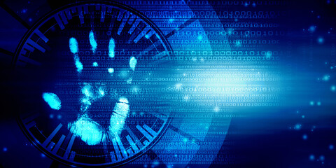 Fingerprint Scanning Technology Concept 2d Illustration