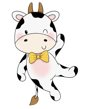 Cute cow cartoon design character 