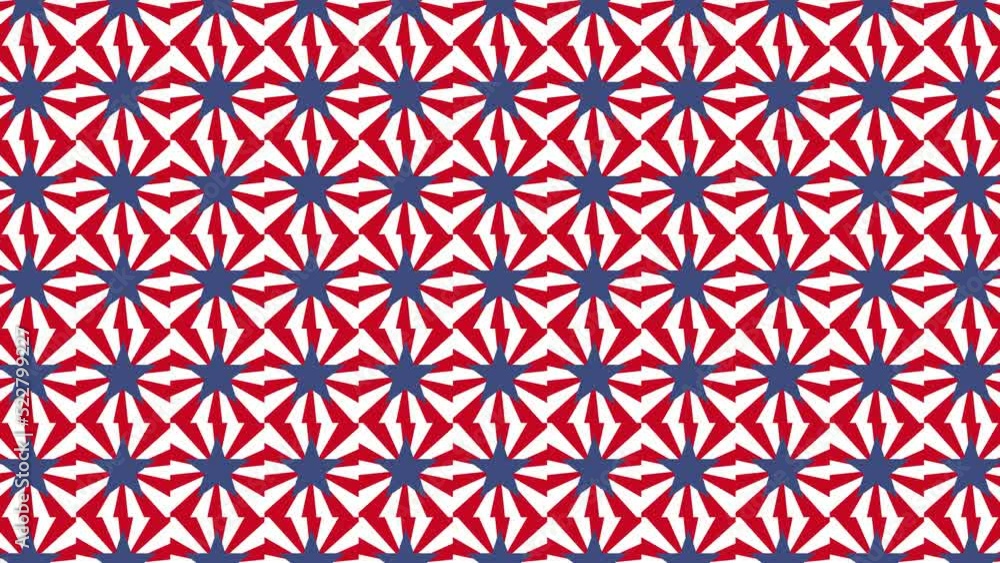 Aufkleber grid with animated stars in various colors. trendy animated seamless loop with a patriotic theme. fo