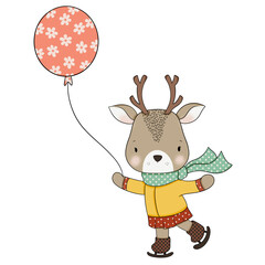 Cute deer cartoon design character 