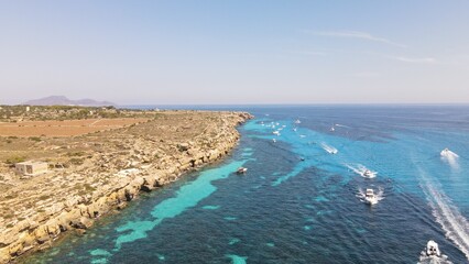 Barche ormeggiate a Favignana