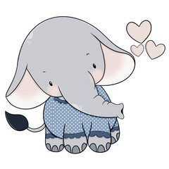 Cute elephant cartoon design character 