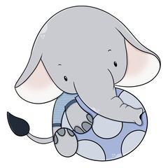 Cute elephant cartoon design character 