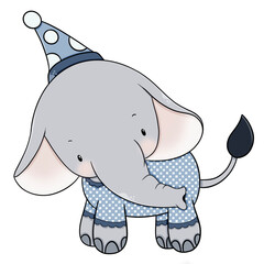 Cute elephant cartoon design character 