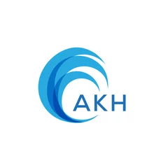 Deurstickers AKH letter logo. AKH blue image on white background. AKH Monogram logo design for entrepreneur and business. . AKH best icon.  © image