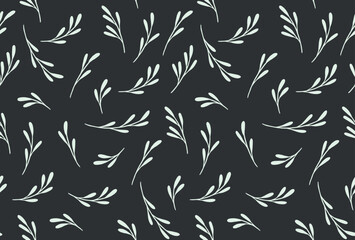 Branches seamless pattern. Plants  vintage print